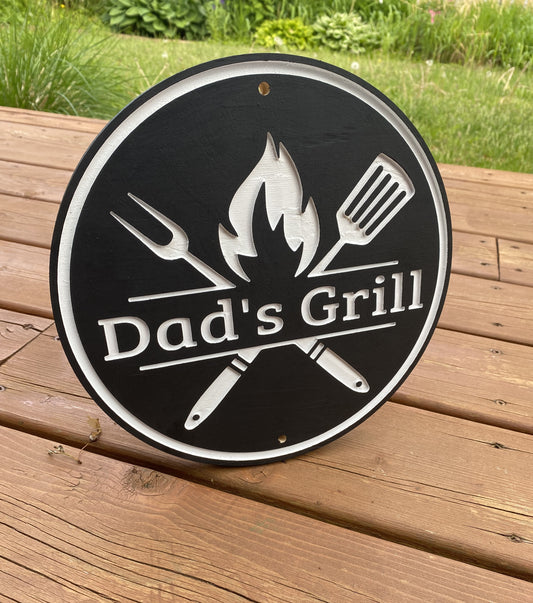 Dad's Grill Backyard Sign