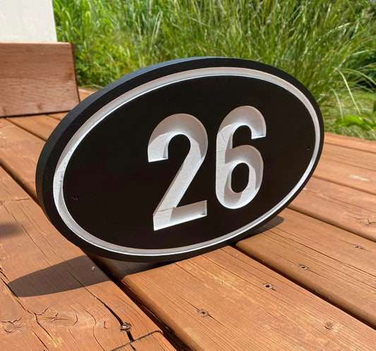 Oval Door Number Sign